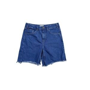 BDG Denim Shorts Womens 30‎ Blue Cutoff Bermuda Raw Frayed Hem Relaxed Casual